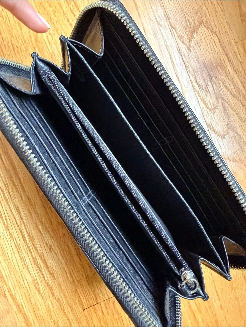 Coach Black Signature Buckle Zip-Around Wallet